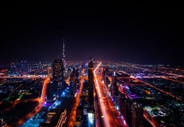 Downtown Dubai skyline, illustrating AI SEO for UAE businesses and search visibility
