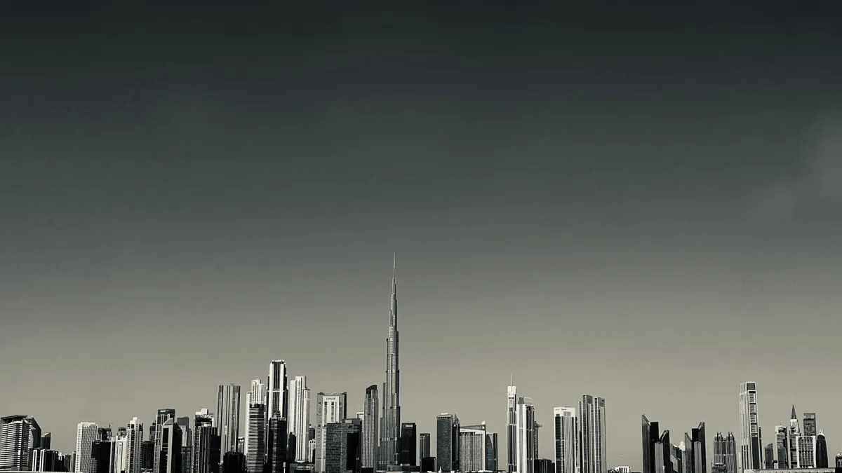 Dubai skyline with office towers, illustrating commercial property in Dubai for investors
