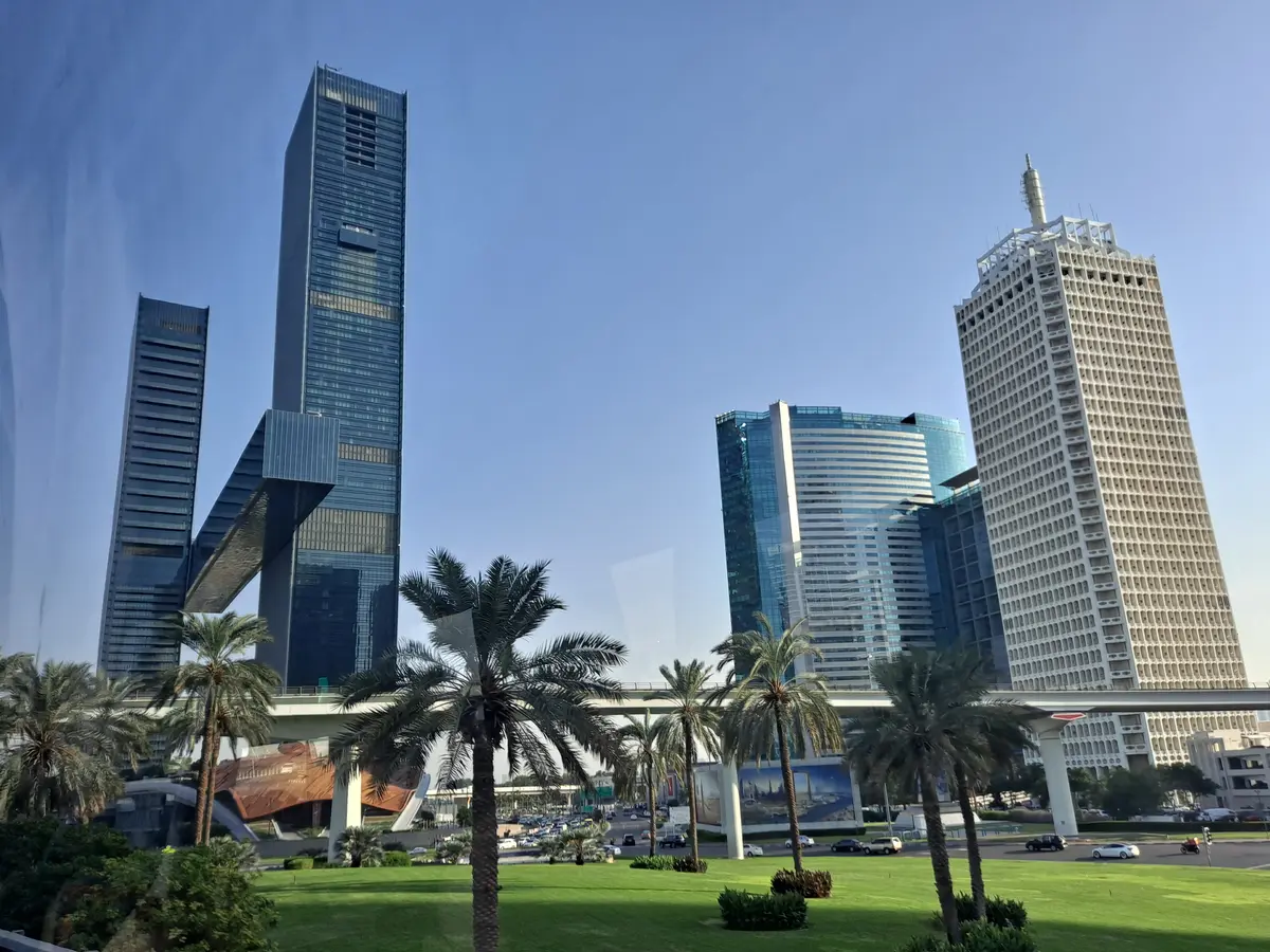 Office towers on Sheikh Zayed Road in Dubai, the business district behind a Dubai business setup timeline