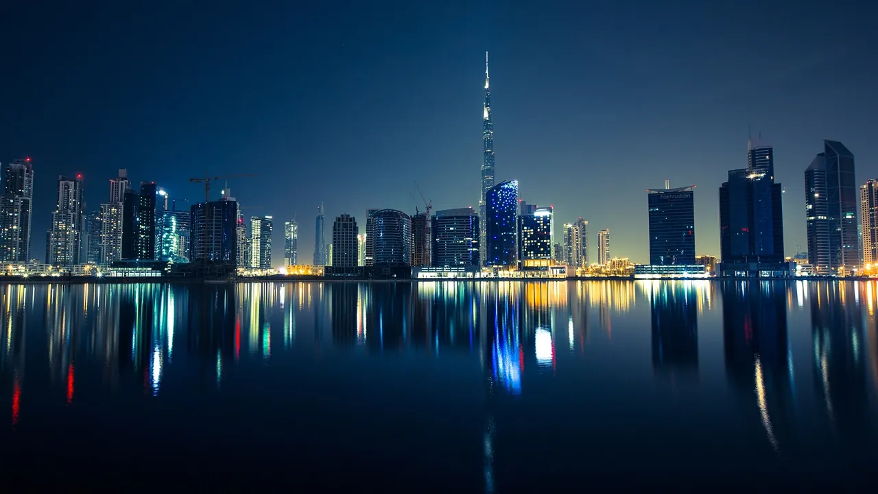 Business Bay skyline at night, an illustration of the Dubai property handover process for new owners