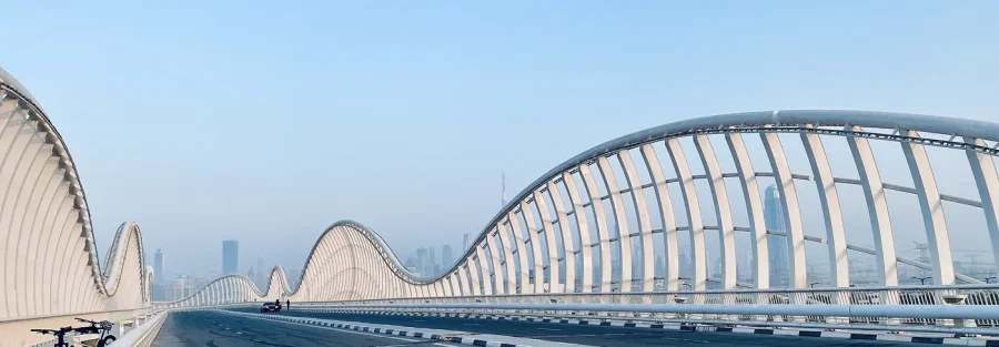 Meydan Bridge in Dubai, an illustration for an article on fractional property ownership in Dubai