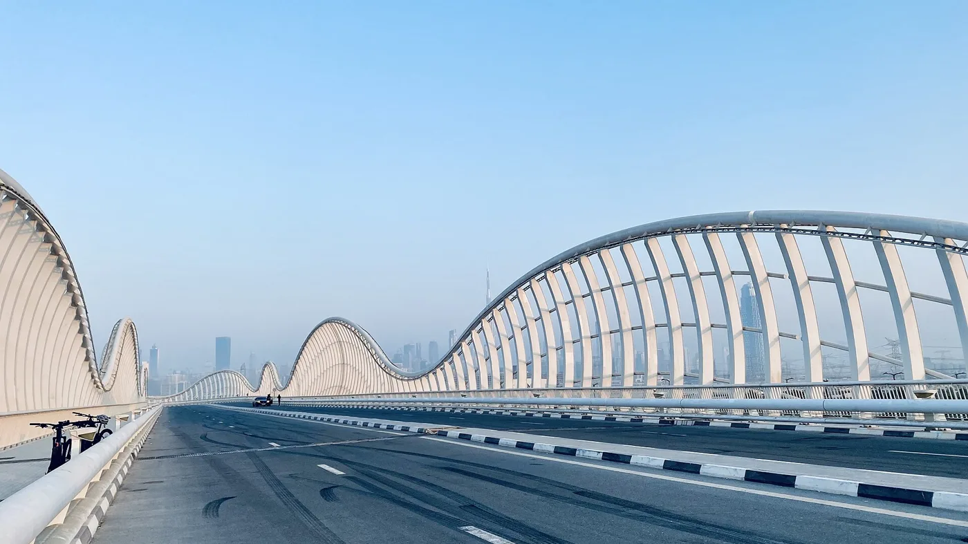 Meydan Bridge in Dubai, an illustration for an article on fractional property ownership in Dubai