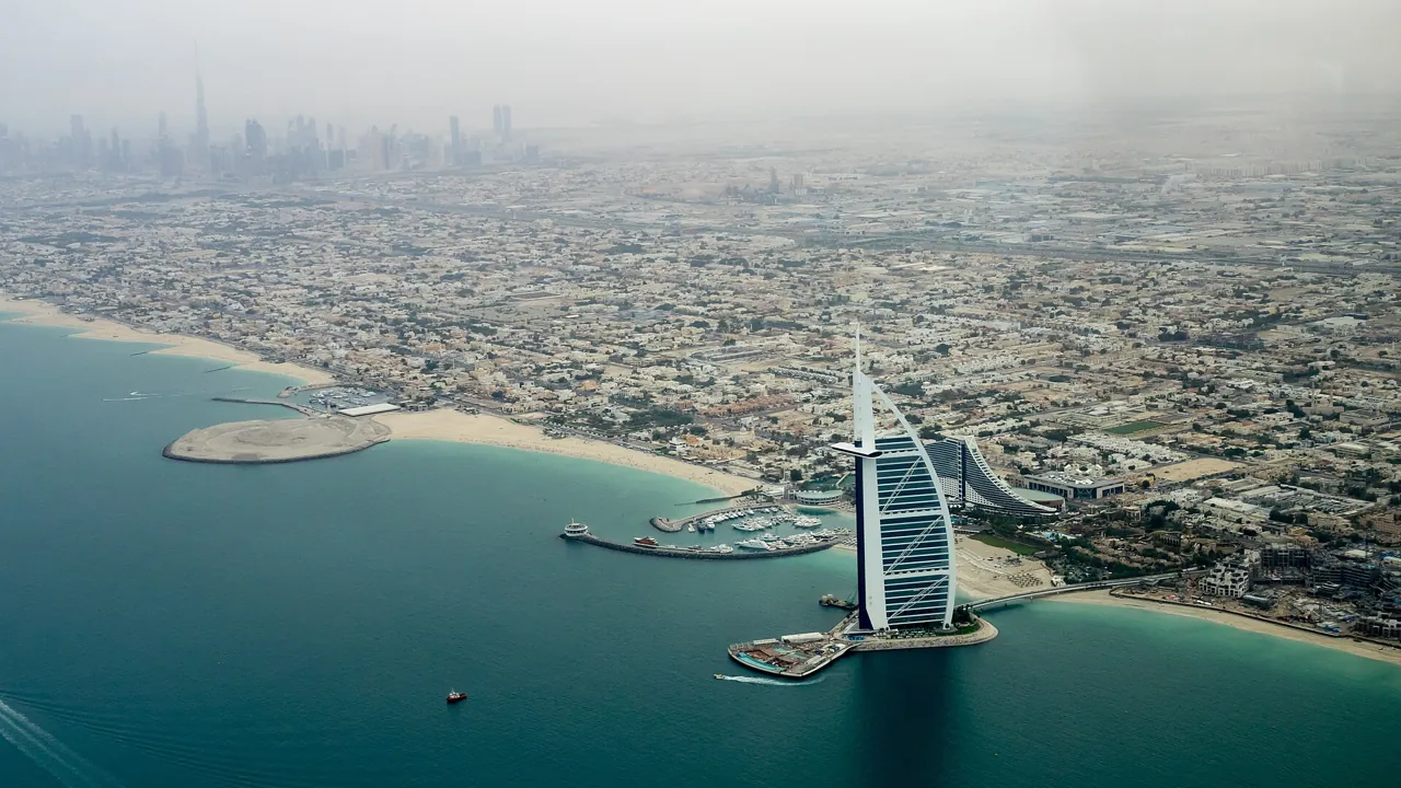 Aerial view of the Dubai coast, a reminder that UAE transfer pricing applies to founders with several companies