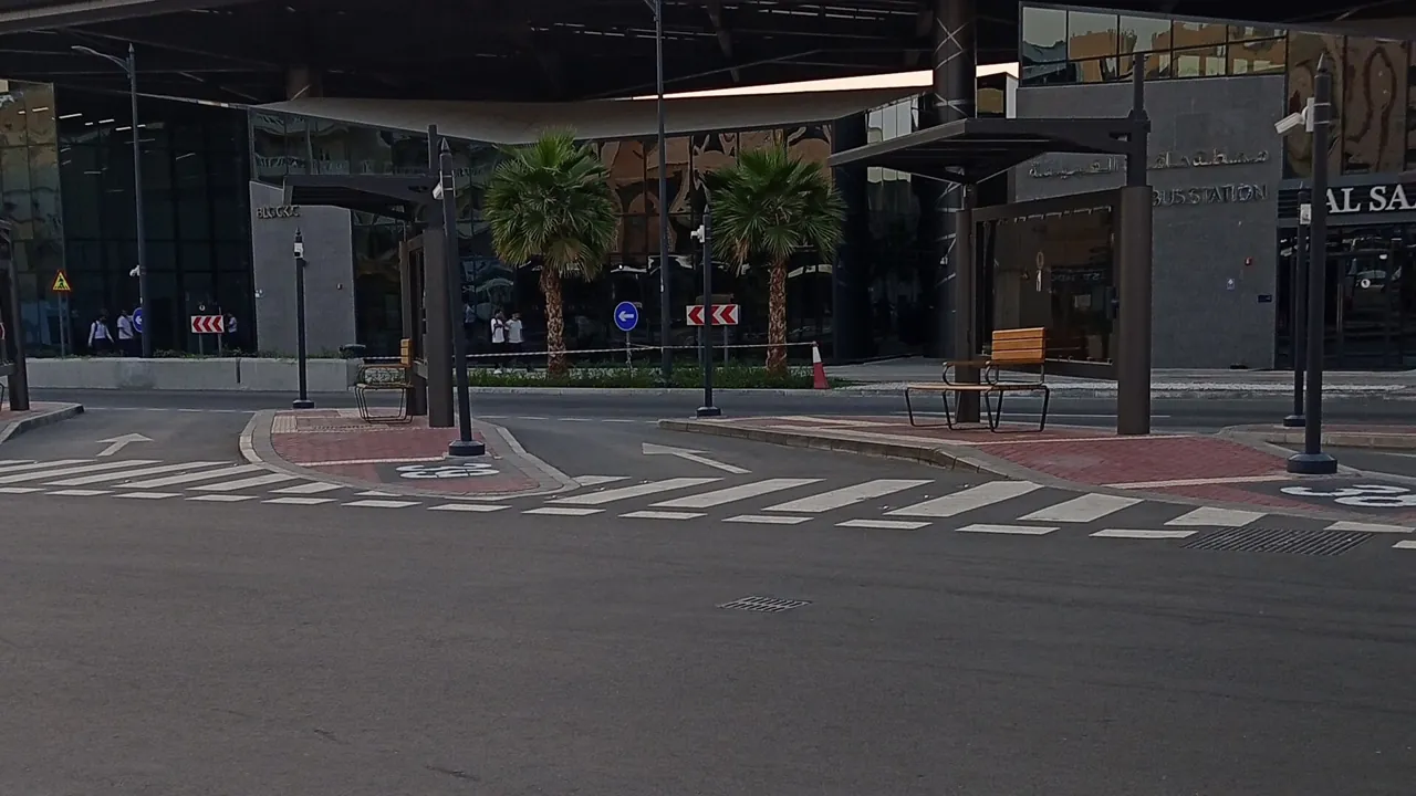 Bus shelter at Ghubaiba Bus Station in Dubai, local passenger transport that is an exempt supply